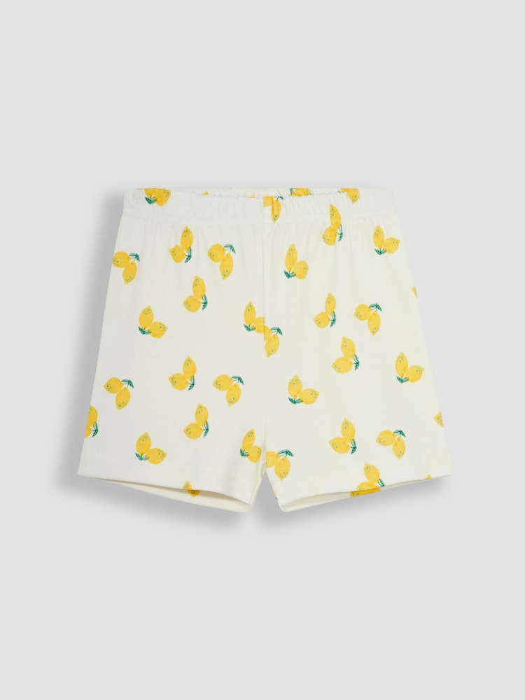 JoJo Maman Bébé Yellow Fruit Printed Jersey Pyjamas - Image 4 of 4