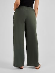 JoJo Maman Bébé Khaki Green Linen Blend Maternity Trousers - Image 3 of 4