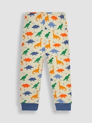 JoJo Maman Bébé Ecru Dino Printed Jersey Pyjamas - Image 5 of 6