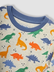 JoJo Maman Bébé Ecru Dino Printed Jersey Pyjamas - Image 6 of 6
