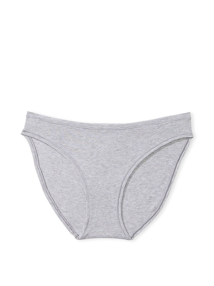 Victoria's Secret PINK Medium Heather Grey Cotton Bikini Knickers - Image 3 of 3