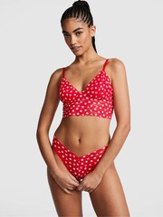 Victoria's Secret PINK Red Pepper Heart Dot Brazilian Lace Knickers - Image 3 of 4