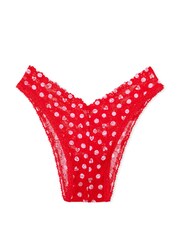 Victoria's Secret PINK Red Pepper Heart Dot Brazilian Lace Knickers - Image 4 of 4