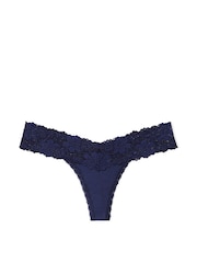 Victoria's Secret PINK Midnight Navy Blue Lace Trim Rib Knickers - Image 3 of 3