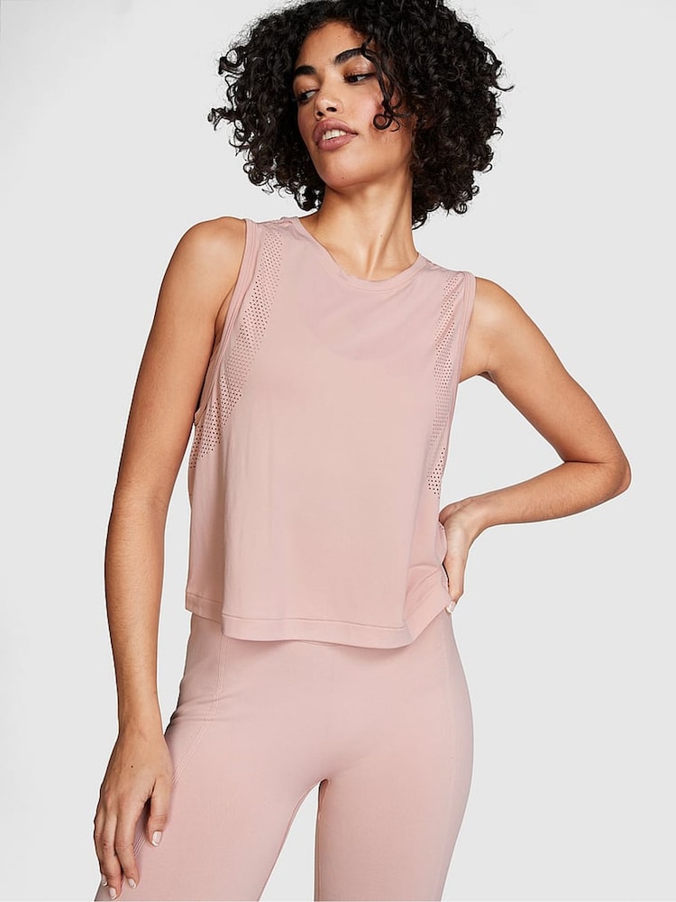 Victoria's Secret PINK Wanna Be Pink Drapey Muscle Tank Top - Image 1 of 2