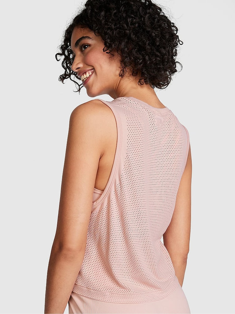 Victoria's Secret PINK Wanna Be Pink Drapey Muscle Tank Top - Image 2 of 2 Victoria's Secret PINK Wanna Be Pink Drapey Muscle Tank Top - Image 2 of 2