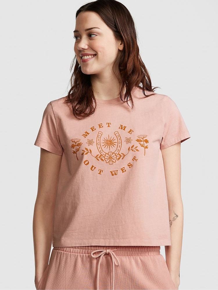 Victoria's Secret PINK Wanna Be Pink Short Sleeve Dreamer T-Shirt - Image 1 of 3