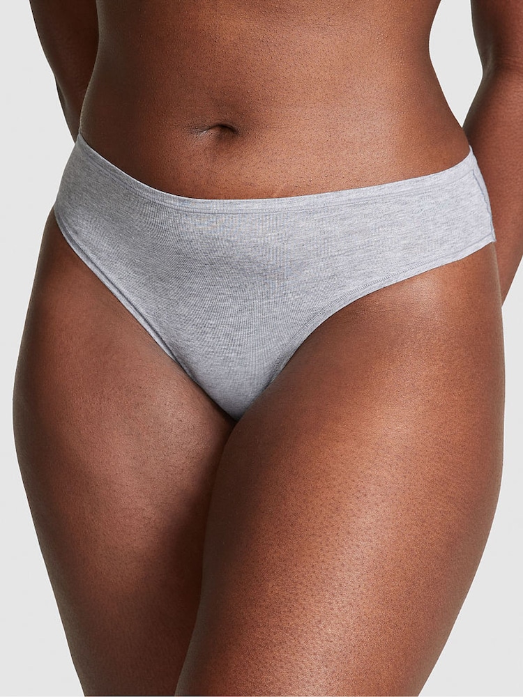 Victoria's Secret PINK Heather Medium Grey Cotton Cheeky Knickers - Image 1 of 3