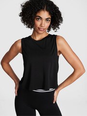 Victoria's Secret PINK Pure Black Drapey Muscle Tank Top - Image 1 of 3