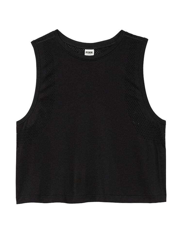 Victoria's Secret PINK Pure Black Drapey Muscle Tank Top - Image 3 of 3