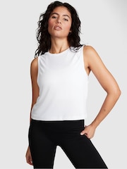Victoria's Secret PINK Optic White Drapey Muscle Tank Top - Image 1 of 3