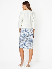 Roman White Tailored Jacquard Jacket - Image 2 of 4