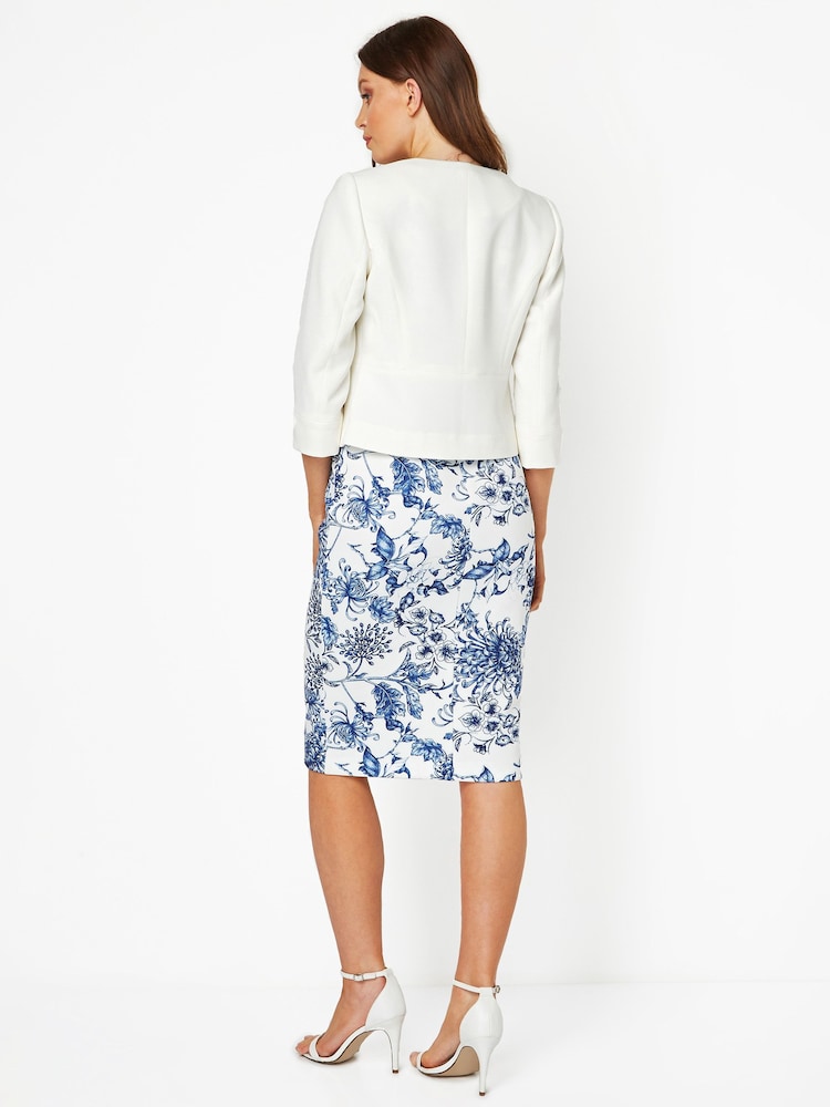 Roman White Tailored Jacquard Jacket - Image 2 of 4 Roman White Tailored Jacquard Jacket - Image 2 of 4