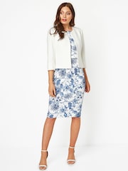 Roman White Tailored Jacquard Jacket - Image 3 of 4