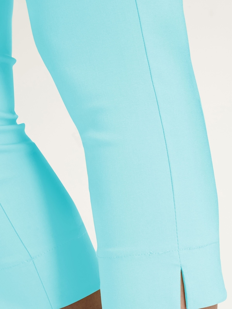 Roman Aqua Blue Cropped Stretch Capri Trousers - Image 4 of 4