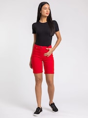 Roman Red Turned Hem Stretch Shorts - Image 3 of 4