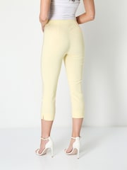 Roman Light Yellow Cropped Stretch Capri Trousers - Image 2 of 4