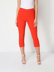Roman Orange Petite Cropped Stretch Capri Trousers - Image 1 of 4