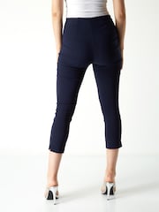 Roman Blue Cropped Stretch Capri Trousers - Image 2 of 4