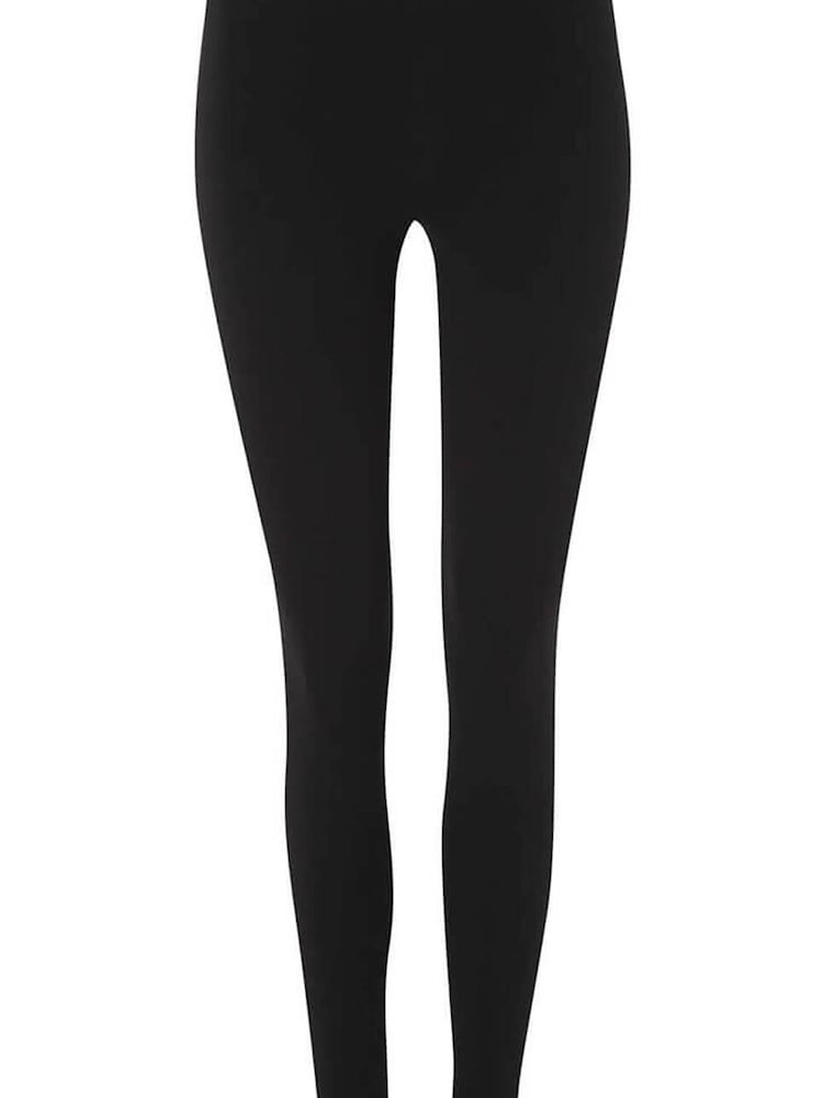 Roman Black Stretch Plain Leggings - Image 4 of 4 Roman Black Stretch Plain Leggings - Image 4 of 4