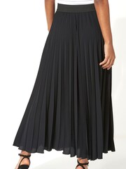 Roman Black Pleated Maxi Skirt - Image 3 of 5