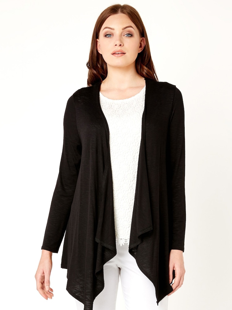 Roman Black Waterfall Front Jersey Cardigan - Image 1 of 4