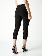 Roman Black Cropped Stretch Capri Trousers - Image 2 of 4