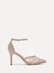 Linzi Rose Gold Serri Court Stiletto Heels With Mesh Front Detail - Image 2 of 5