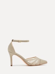 Linzi Gold Serri Court Stiletto Heels With Mesh Front Detail - Image 2 of 5