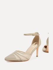 Linzi Gold Serri Court Stiletto Heels With Mesh Front Detail - Image 4 of 5