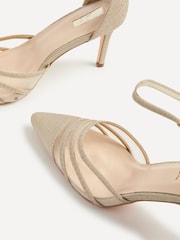 Linzi Gold Serri Court Stiletto Heels With Mesh Front Detail - Image 5 of 5