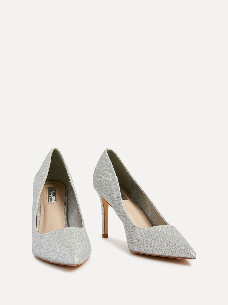 Linzi Silver Overjoyed Stiletto Pointed Court Heels - Image 2 of 4