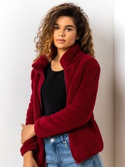 Roman Red Sherpa Borg Fleece Jacket - Image 1 of 4