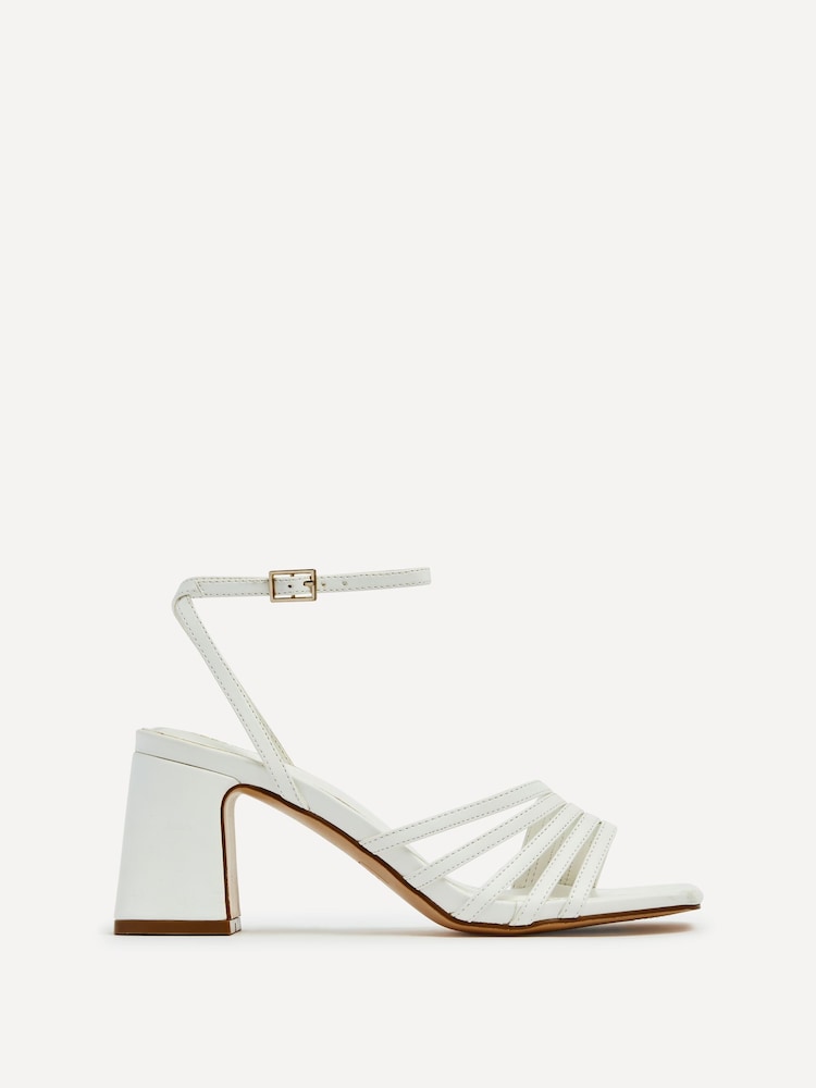 Linzi White Aronia Strappy Heeled Sandals With Block Heel - Image 2 of 5