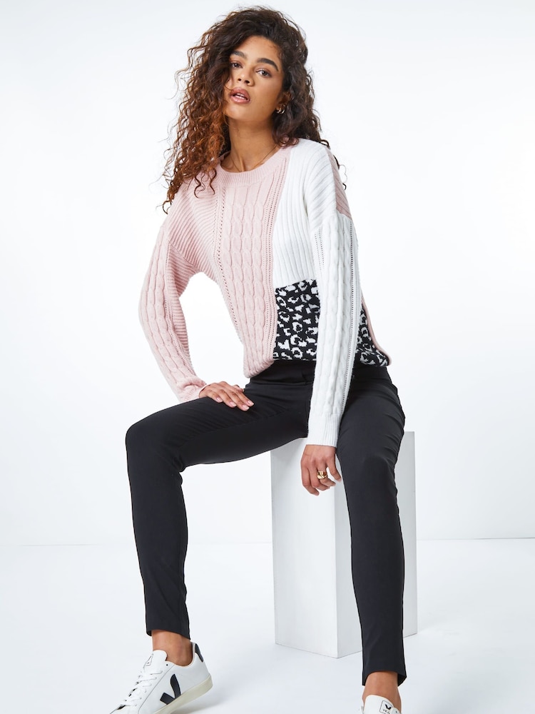 Roman Black Full Length Mock Fly Stretch Trousers - Image 4 of 4