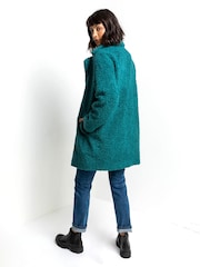 Roman Green Longline Teddy Coat - Image 2 of 4
