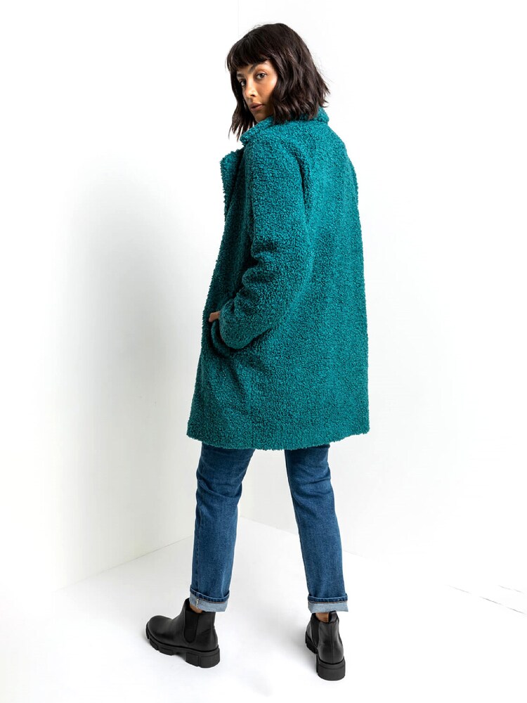 Roman Green Longline Teddy Coat - Image 2 of 4