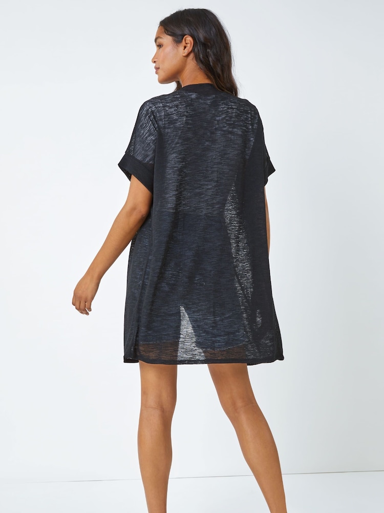 Roman Black Short Sleeve Longline Cardigan - Image 2 of 5