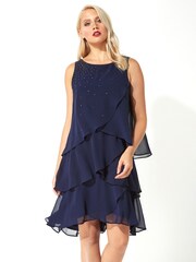 Roman Blue Originals Embellished Frill Swing Dress - Image 1 of 4
