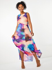Roman Blue Light Petite Abstarct Print Maxi Dress - Image 2 of 5