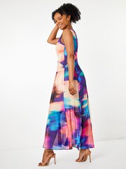 Roman Blue Light Petite Abstarct Print Maxi Dress - Image 3 of 5