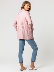 Roman Pink Tie Waist Longline Jacket - Image 2 of 5