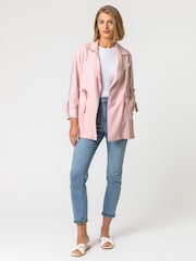 Roman Pink Tie Waist Longline Jacket - Image 3 of 5