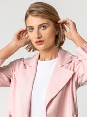 Roman Pink Tie Waist Longline Jacket - Image 5 of 5