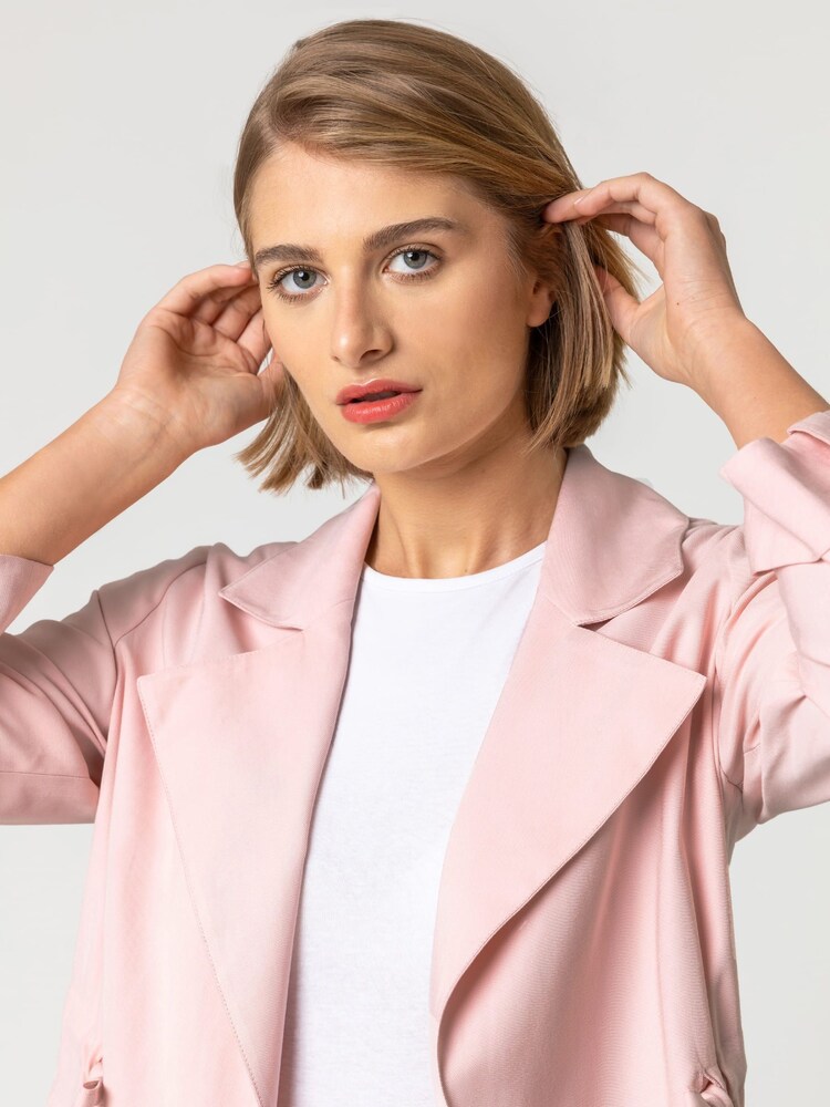 Roman Pink Tie Waist Longline Jacket - Image 5 of 5