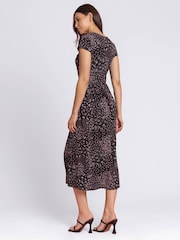 Roman Black Patchwork Floral Midi Dress - Image 2 of 4