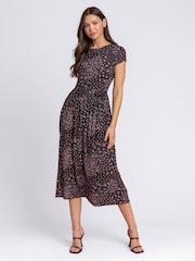 Roman Black Patchwork Floral Midi Dress - Image 3 of 4