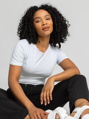 Roman Black Petite Woven Tie Front Joggers - Image 4 of 4