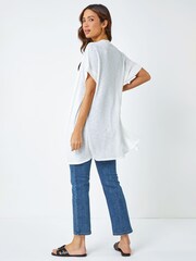 Roman White Short Sleeve Longline Cardigan - Image 2 of 5