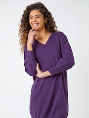Roman Purple Knitted Jumper Dress - Image 1 of 6